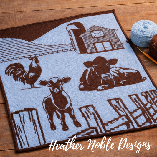 Down on the Farm - Mosaic Crochet Blanket Pattern (PDF Pattern)