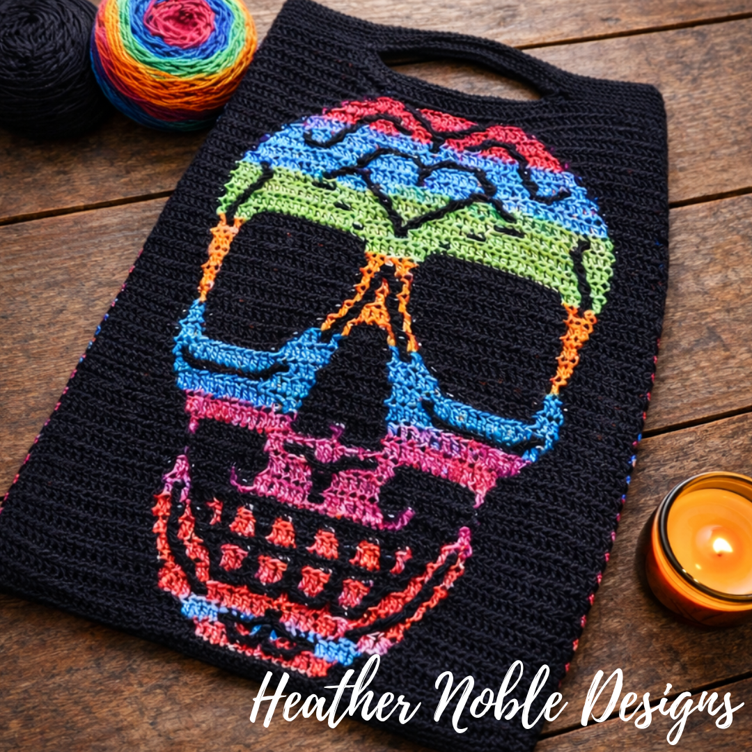 Day of the Dead - Mosaic Crochet Bag Pattern, Sugar Skull (PDF Pattern)