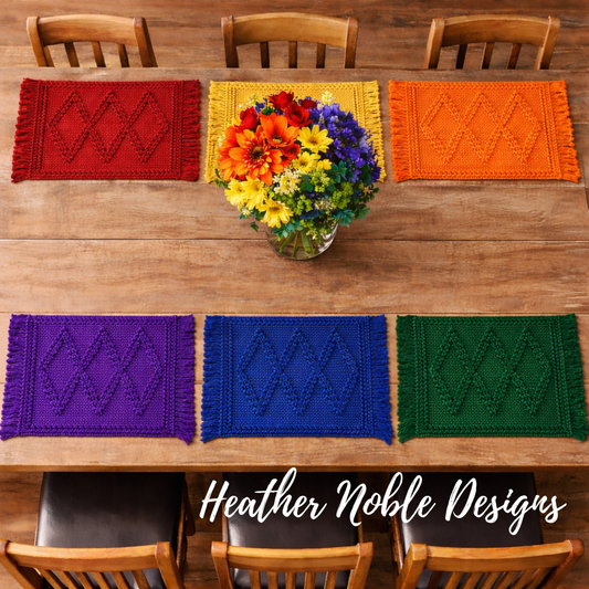 Diamond Shadows Placemat - Mosaic Crochet Pattern (PDF Pattern)