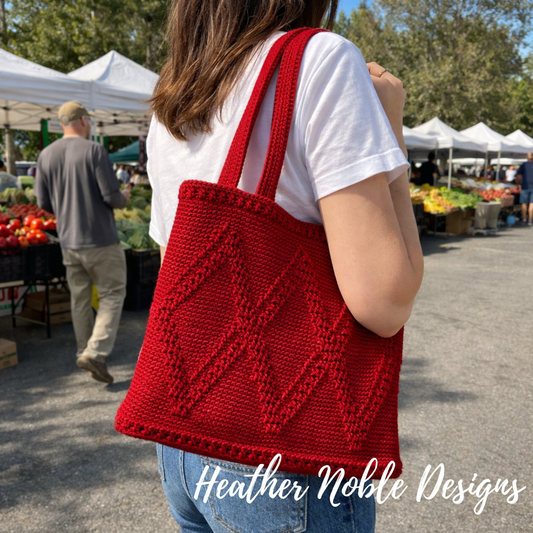 Diamond Shadows Tote - Mosaic Crochet Pattern (PDF Pattern)