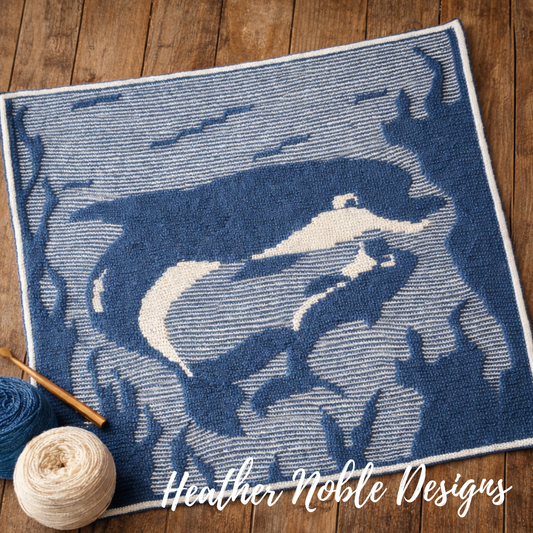 Dolphins - Mosaic Crochet Blanket Pattern (PDF Pattern)