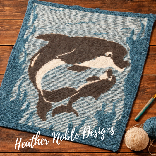 Dolphins - Mosaic & Tapestry Crochet Blanket Pattern (PDF Pattern)