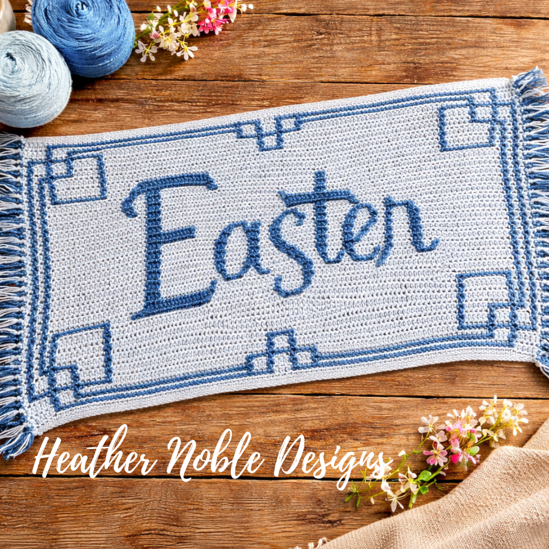 Easter Table Runner, Mosaic Crochet Pattern (PDF Pattern)