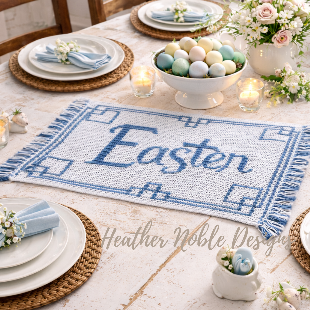 Easter Table Runner, Mosaic Crochet Pattern (PDF Pattern)