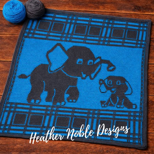 Elephants - Mosaic Crochet Blanket Pattern - Level 2-Advanced (PDF Pattern)