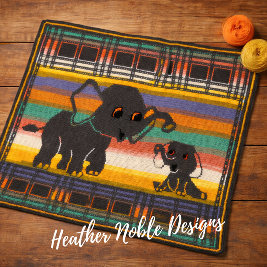 Elephants - Mosaic & Tapestry Crochet Blanket Pattern (PDF Pattern)
