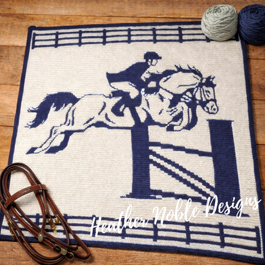 Equestrian Jumper - Mosaic Crochet Blanket Pattern (PDF Pattern)
