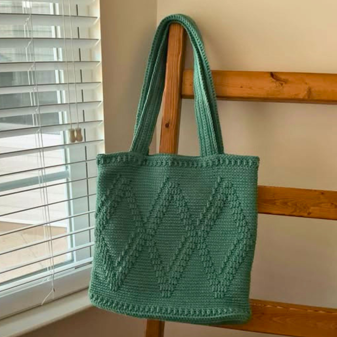 Diamond Shadows Tote - Mosaic Crochet Pattern (PDF Pattern)