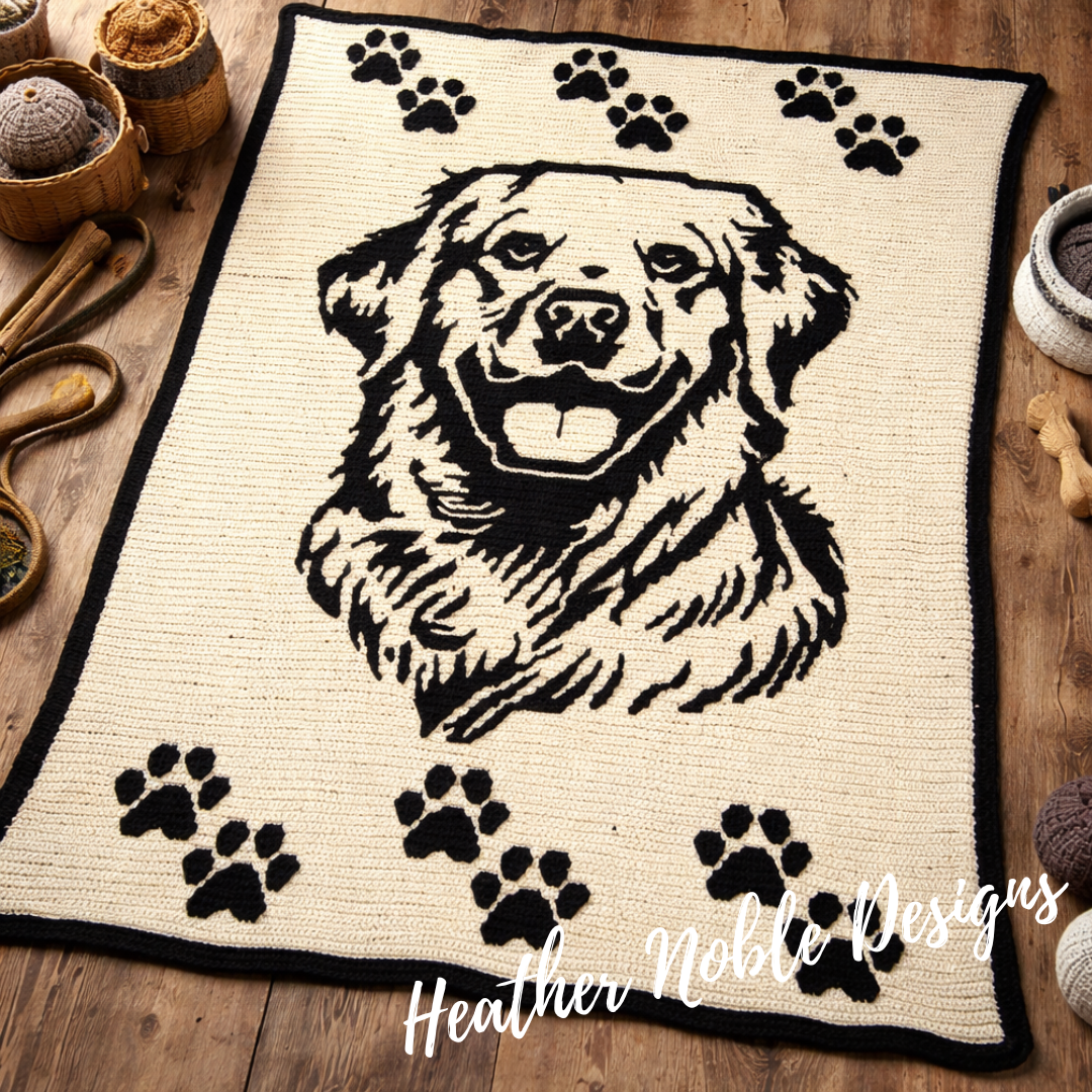 Golden Retriever - Mosaic Crochet Blanket Pattern (PDF Pattern)