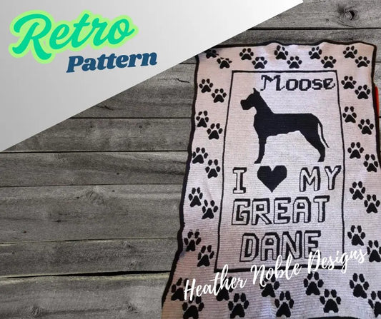 Great Dane Blanket-Retro Pattern