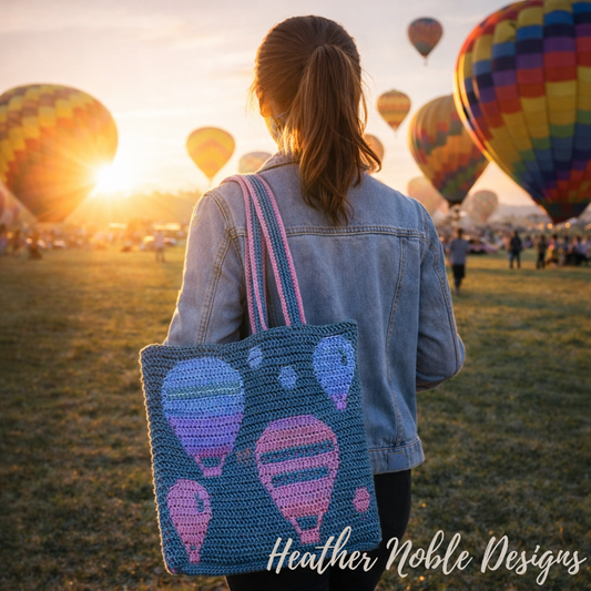 Hot Air Balloon Tote - Mosaic Crochet Pattern (PDF Pattern)