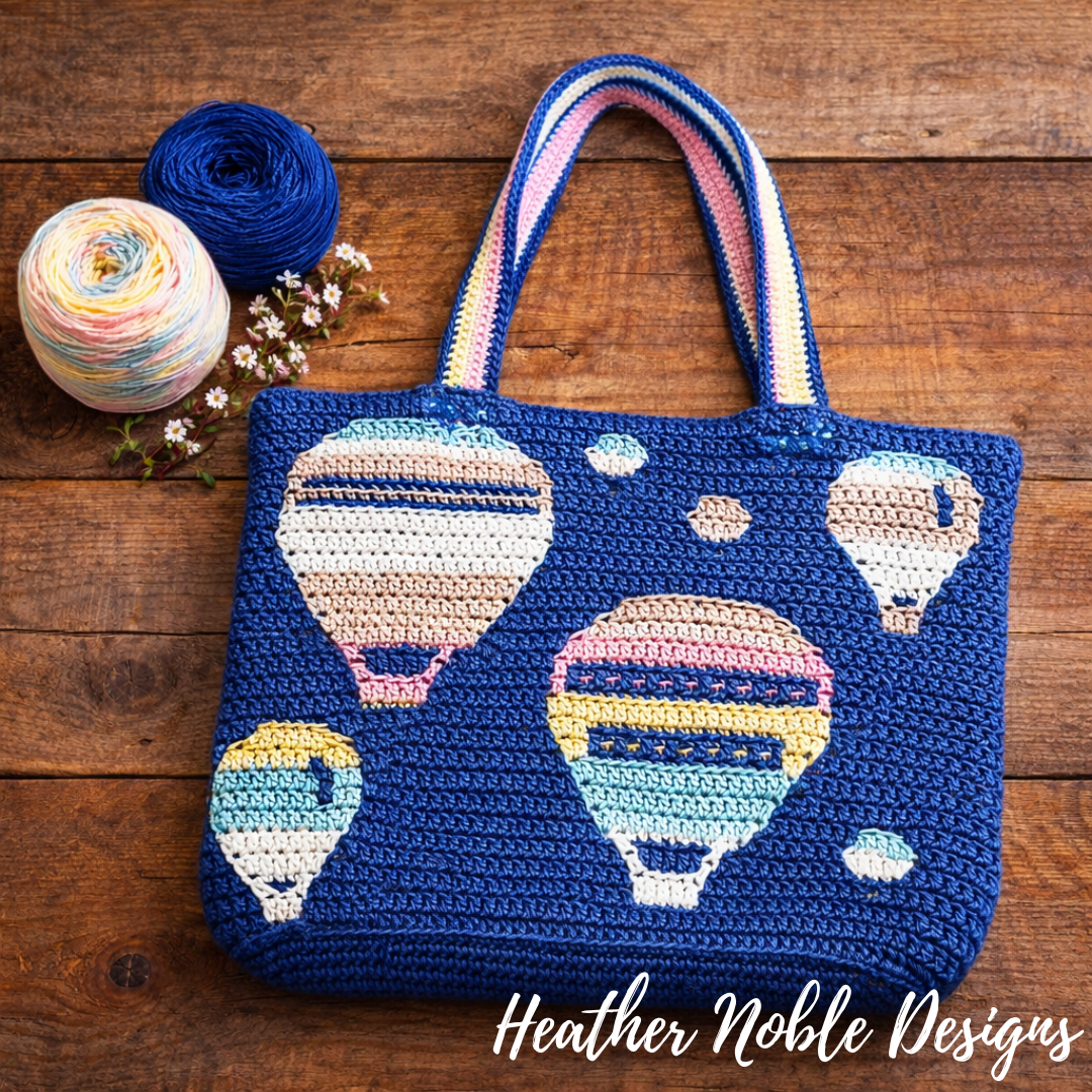Hot Air Balloon Tote - Mosaic Crochet Pattern (PDF Pattern)