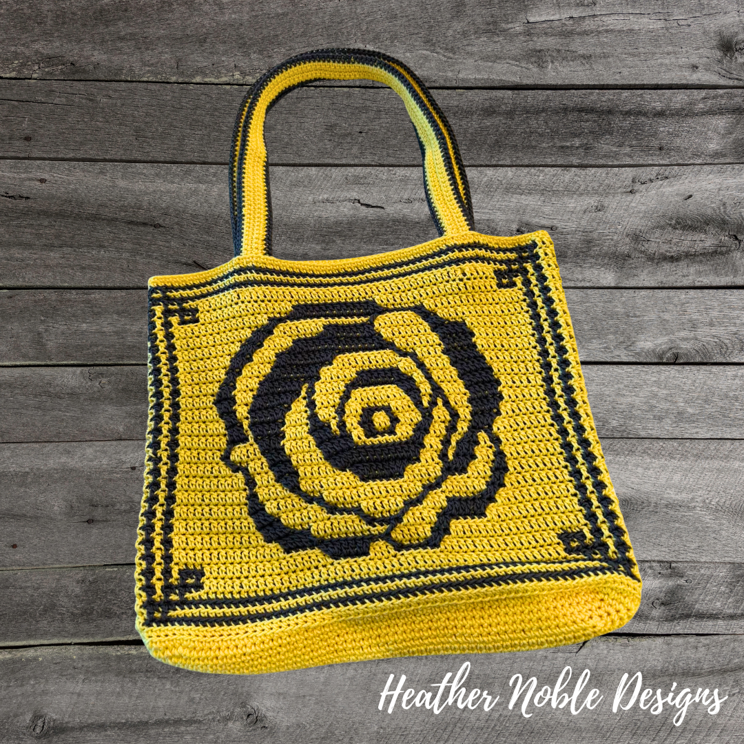 Rose Tote - Mosaic Crochet Pattern (PDF Pattern)