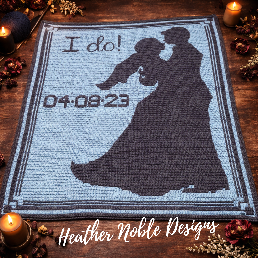 I Do - Mosaic Crochet Wedding Blanket Pattern (PDF Pattern)
