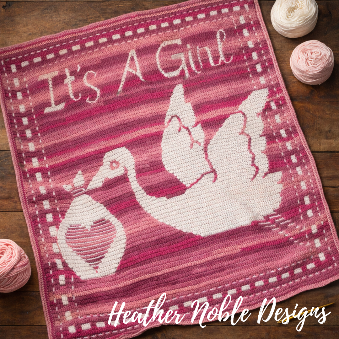 Stork Delivery - Mosaic Crochet Blanket Pattern (PDF Pattern)