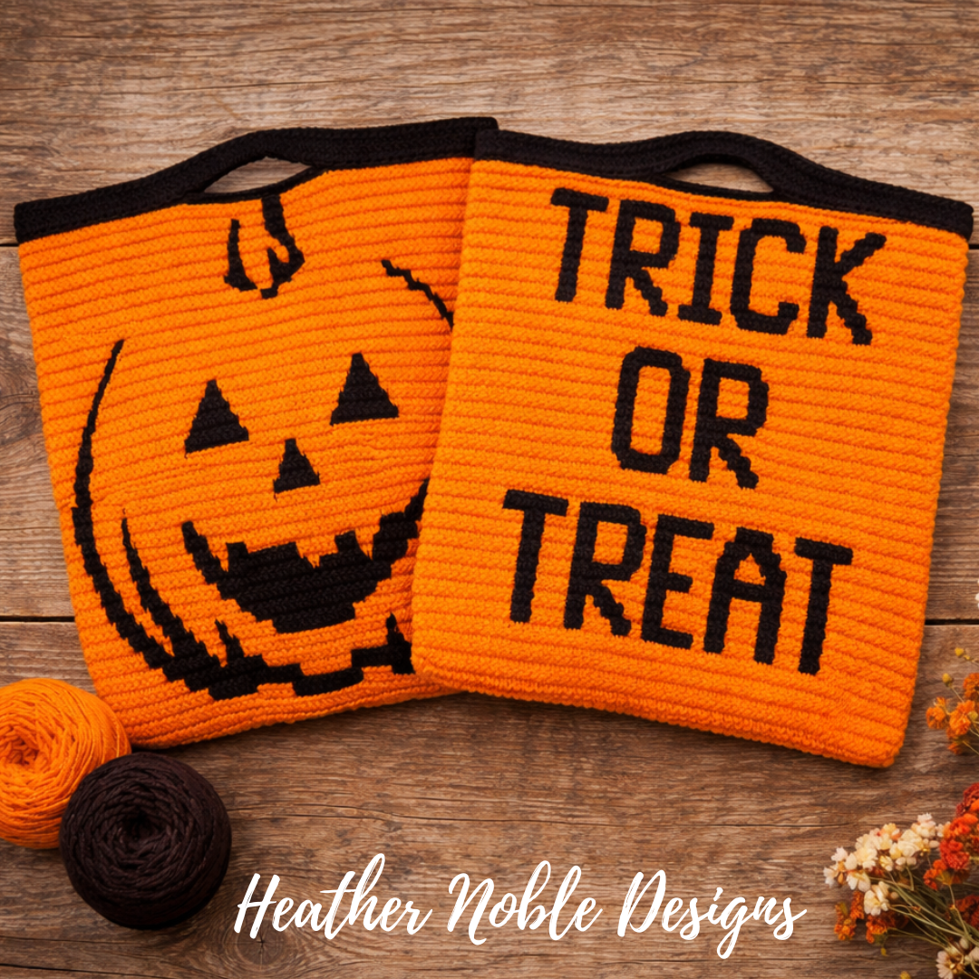 Jack O'Lantern Tote - Mosaic Crochet Pattern (PDF Pattern)