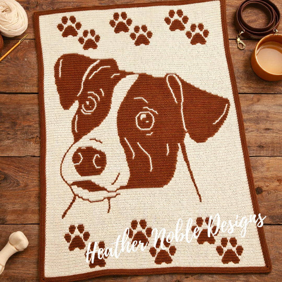 Jack Russell Terrier - Mosaic Crochet Blanket Pattern (PDF Pattern)