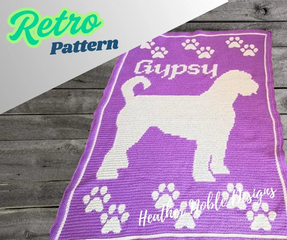 Labradoodle Blanket-Retro Pattern