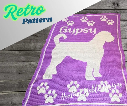 Labradoodle Blanket-Retro Pattern