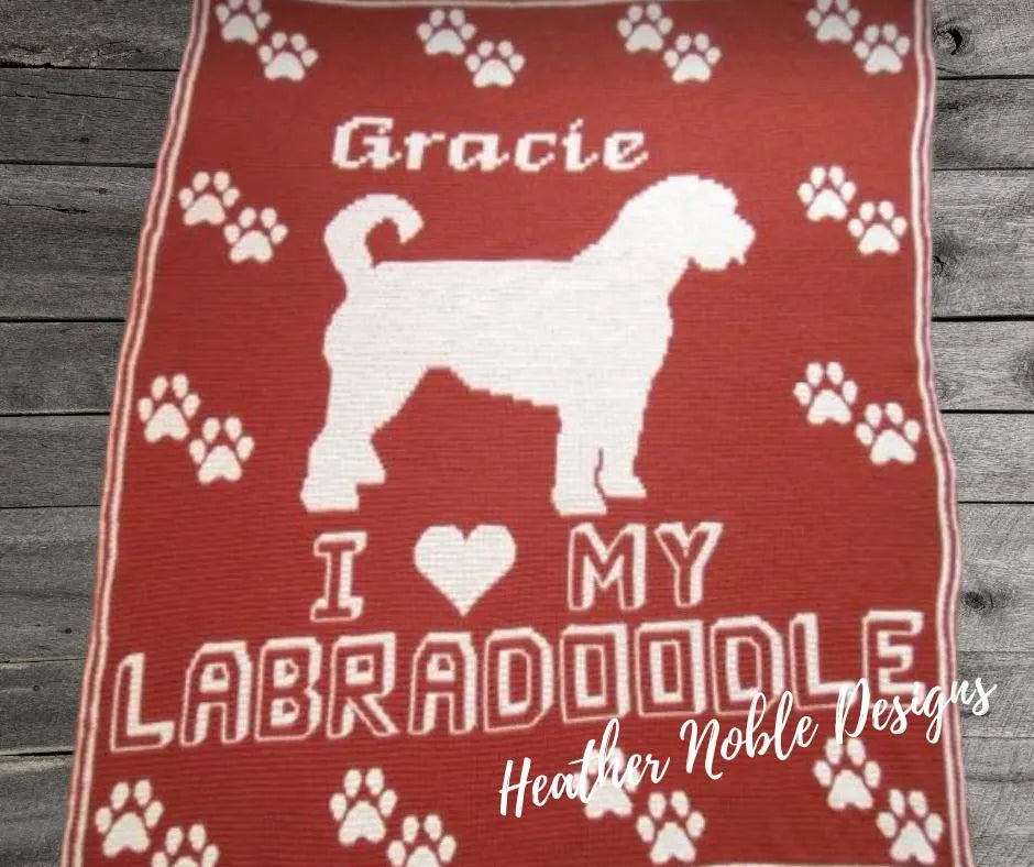 Labradoodle Blanket-Retro Pattern