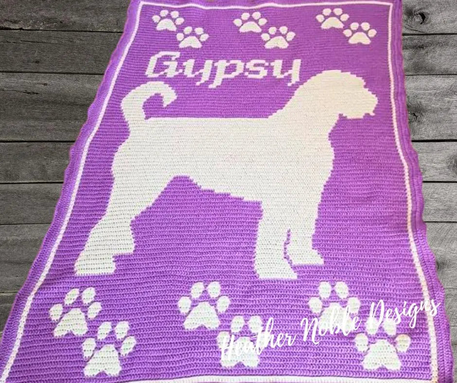 Labradoodle Blanket-Retro Pattern