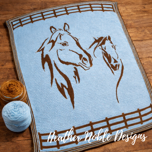 Mare and Foal - Mosaic Crochet Blanket Pattern (PDF Pattern)