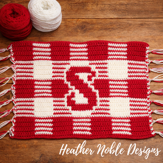 Monogram "S" Placemat - Mosaic Crochet Pattern (PDF Pattern)
