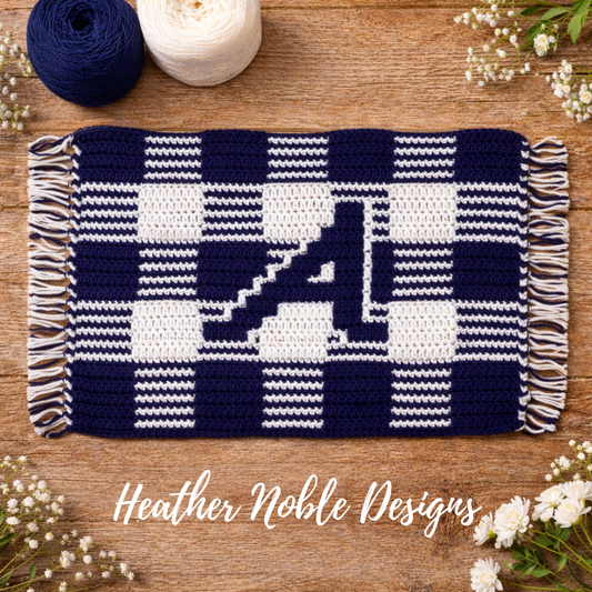 Monogram "A" Placemat - Mosaic Crochet Pattern (PDF Pattern)