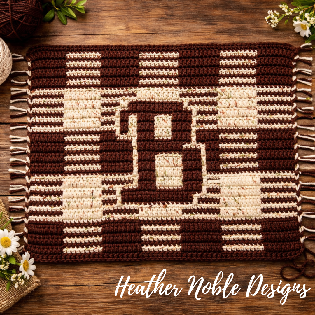 Monogram "B" Placemat - Mosaic Crochet Pattern (PDF Pattern)