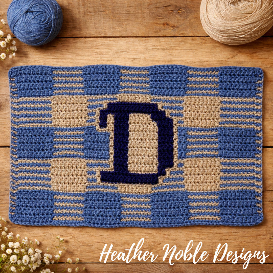 Monogram "D" Placemat - Mosaic Crochet Pattern (PDF Pattern)