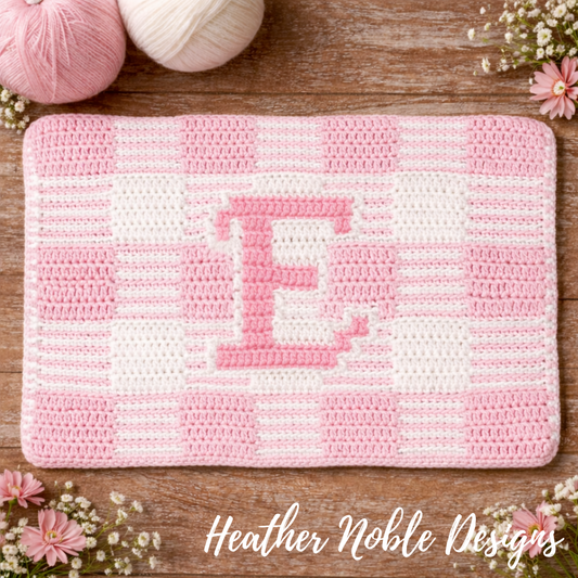 Monogram "E" Placemat - Mosaic Crochet Pattern (PDF Pattern)