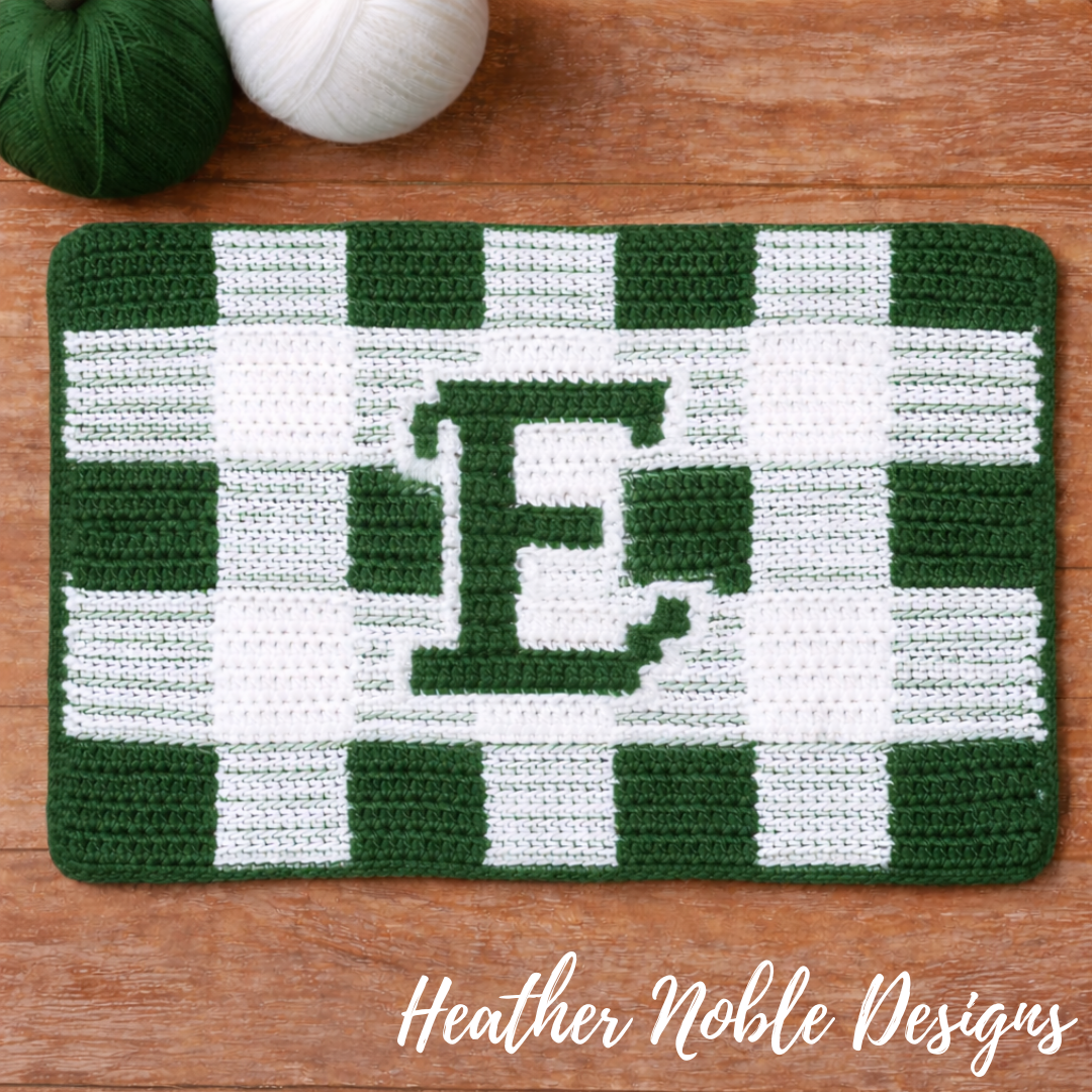 Monogram "E" Placemat - Mosaic Crochet Pattern (PDF Pattern)