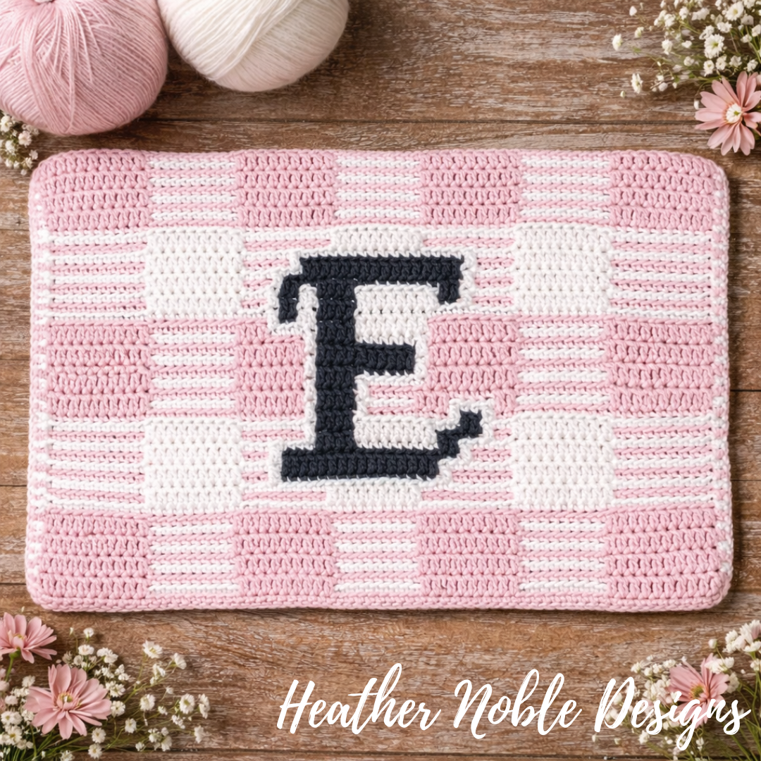 Monogram "E" Placemat - Mosaic Crochet Pattern (PDF Pattern)