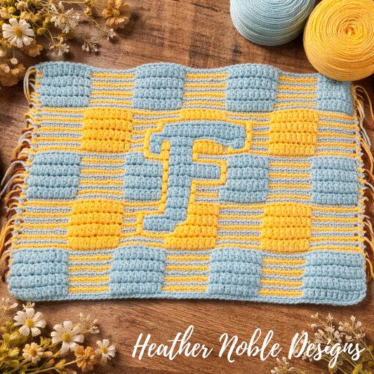 Monogram "F" Placemat - Mosaic Crochet Pattern (PDF Pattern)