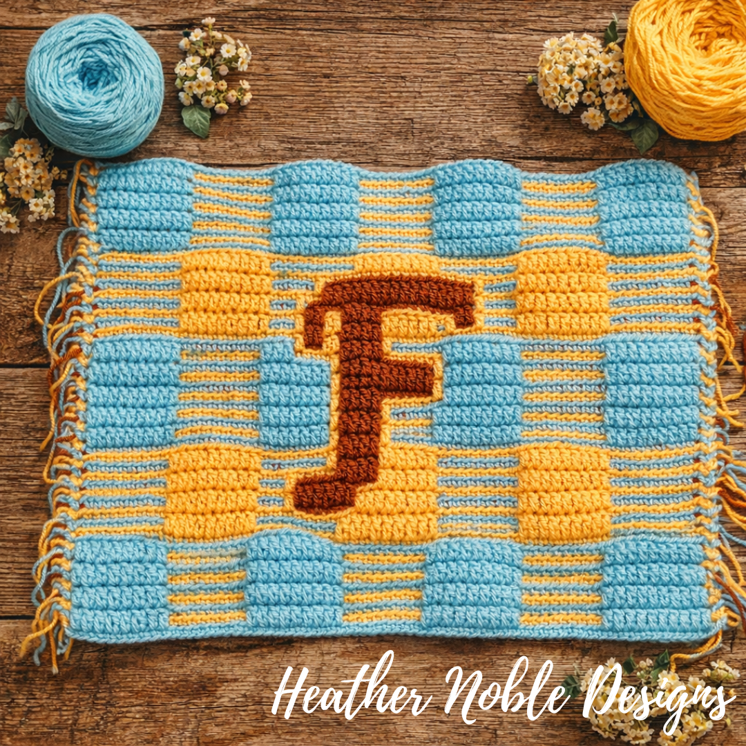 Monogram "F" Placemat - Mosaic Crochet Pattern (PDF Pattern)