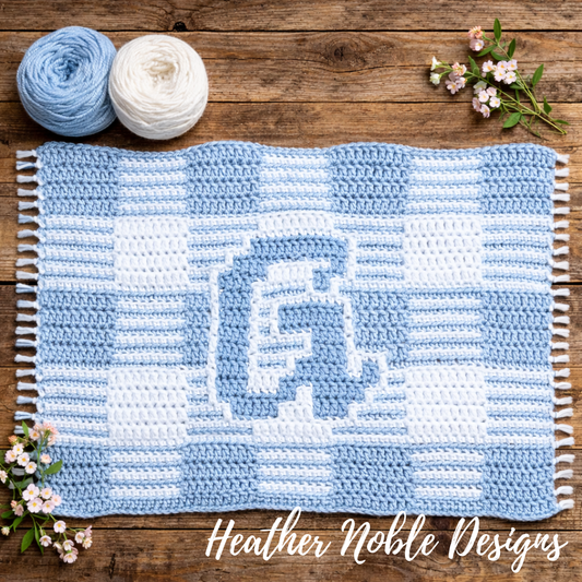 Monogram "G" Placemat - Mosaic Crochet Pattern (PDF Pattern)