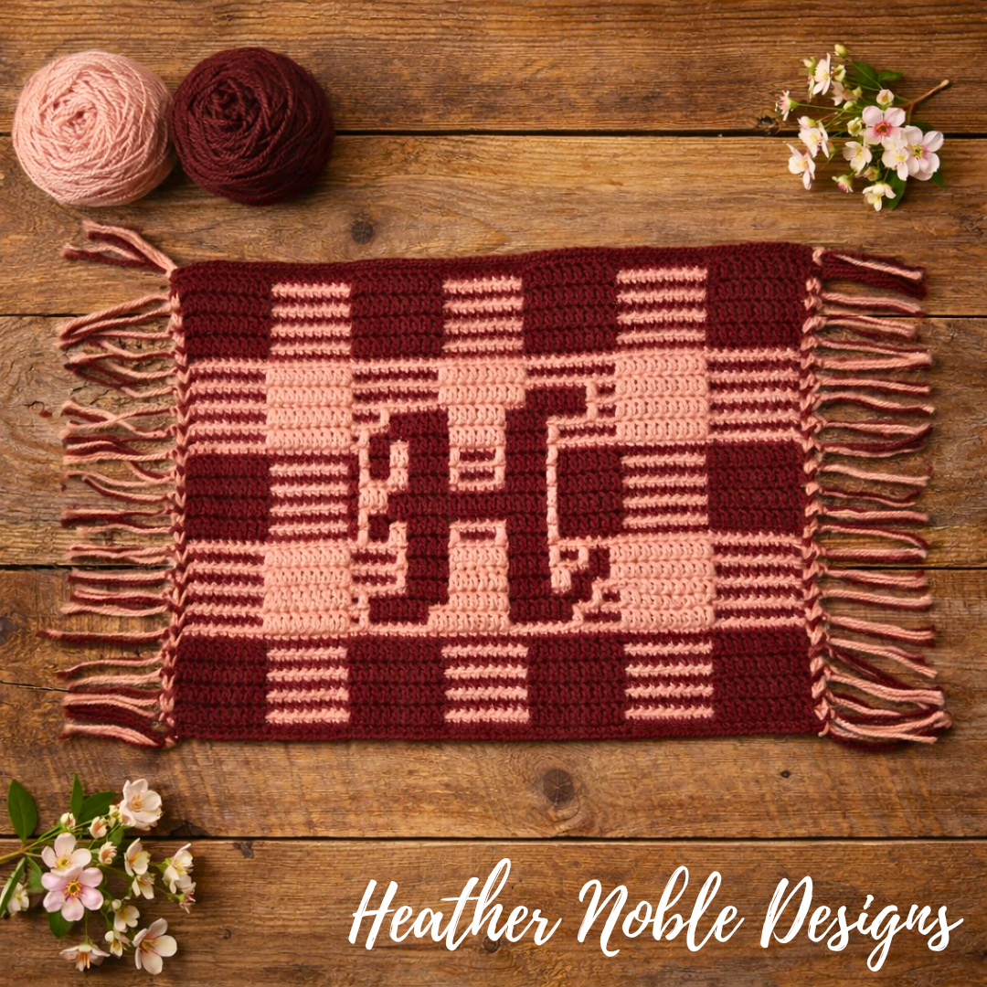 Monogram "H" Placemat - Mosaic Crochet Pattern (PDF Pattern)