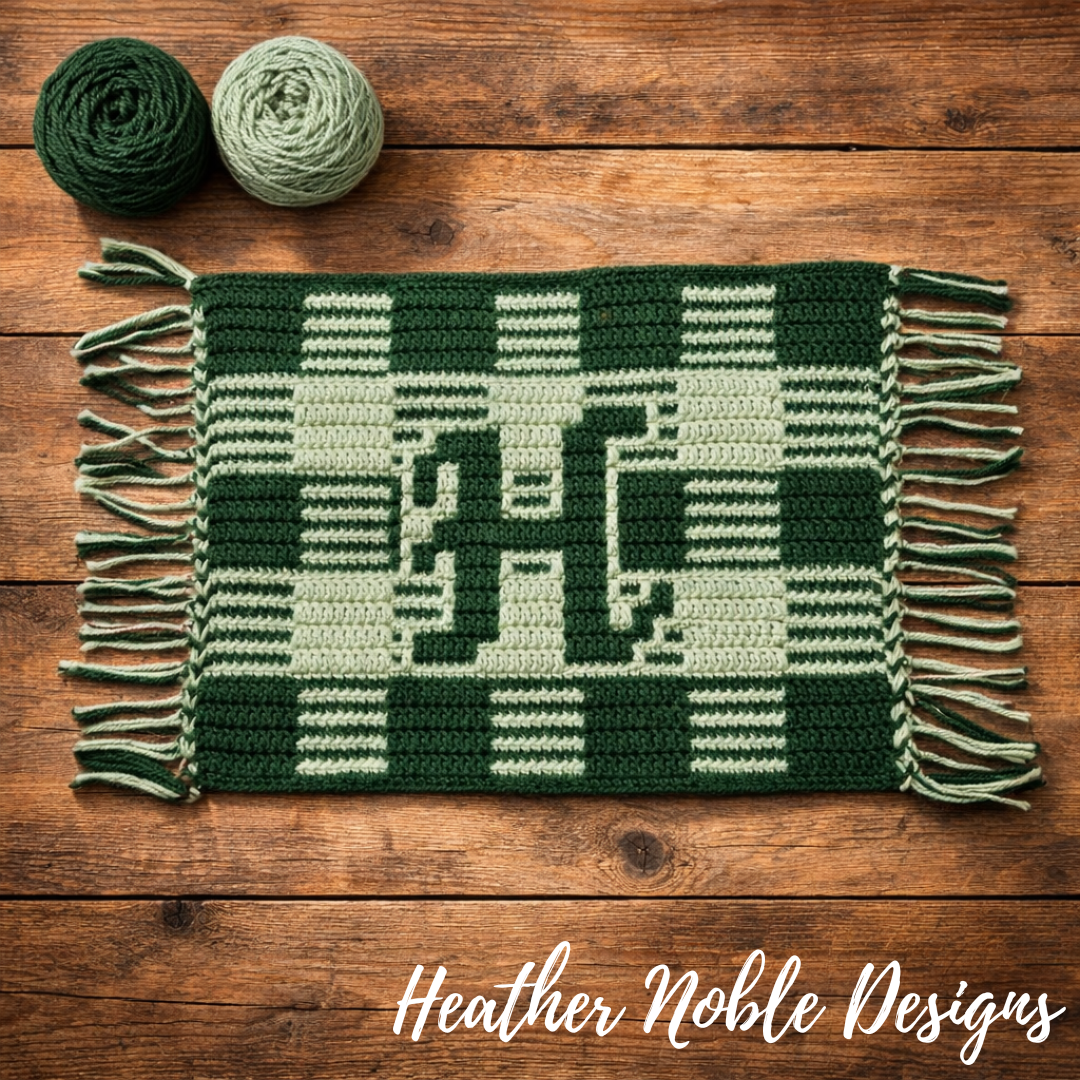 Monogram "H" Placemat - Mosaic Crochet Pattern (PDF Pattern)