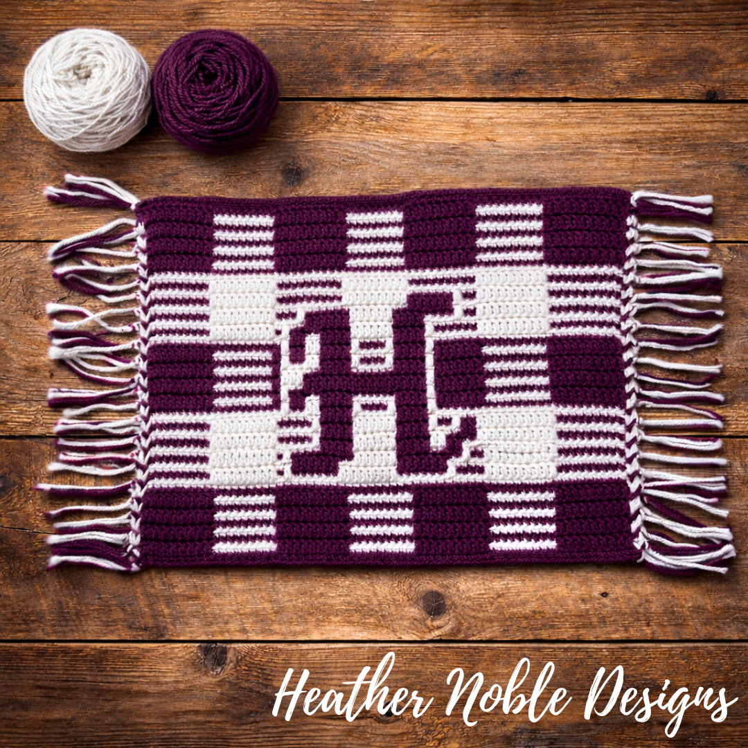 Monogram "H" Placemat - Mosaic Crochet Pattern (PDF Pattern)