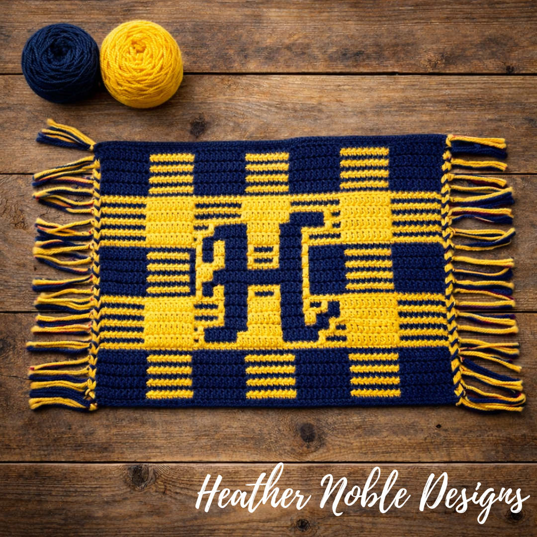 Monogram "H" Placemat - Mosaic Crochet Pattern (PDF Pattern)
