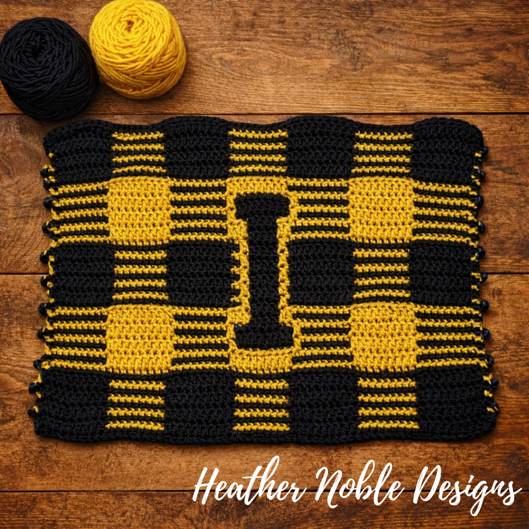 Monogram "I" Placemat - Mosaic Crochet Pattern (PDF Pattern)