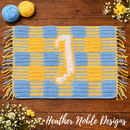 Monogram "J" Placemat - Mosaic Crochet Pattern (PDF Pattern)