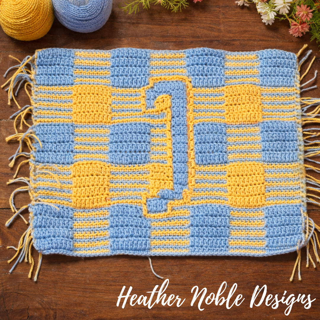 Monogram "J" Placemat - Mosaic Crochet Pattern (PDF Pattern)