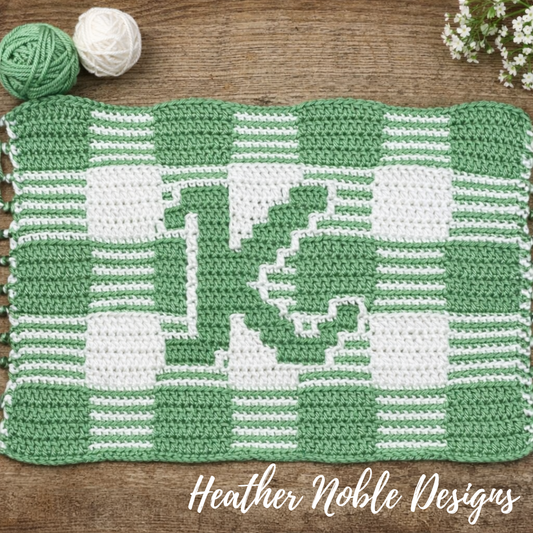 Monogram "K" Placemat - Mosaic Crochet Pattern (PDF Pattern)