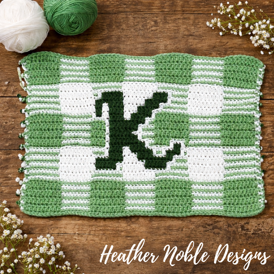 Monogram "K" Placemat - Mosaic Crochet Pattern (PDF Pattern)