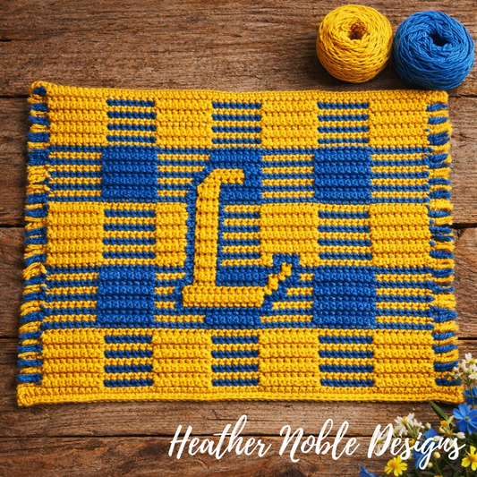Monogram "L" Placemat - Mosaic Crochet Pattern (PDF Pattern)