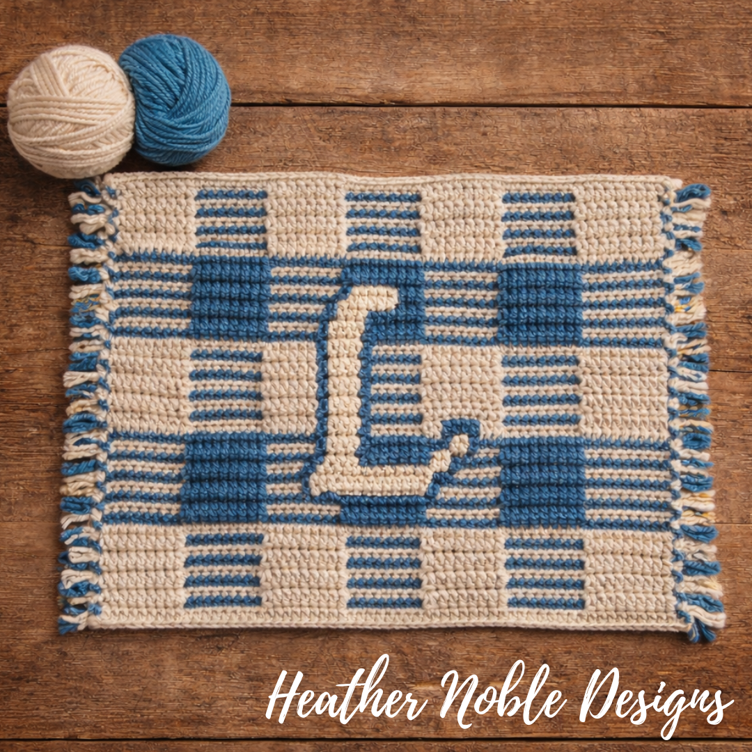 Monogram "L" Placemat - Mosaic Crochet Pattern (PDF Pattern)
