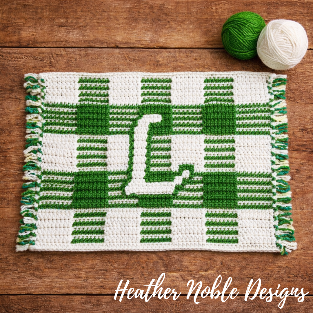 Monogram "L" Placemat - Mosaic Crochet Pattern (PDF Pattern)