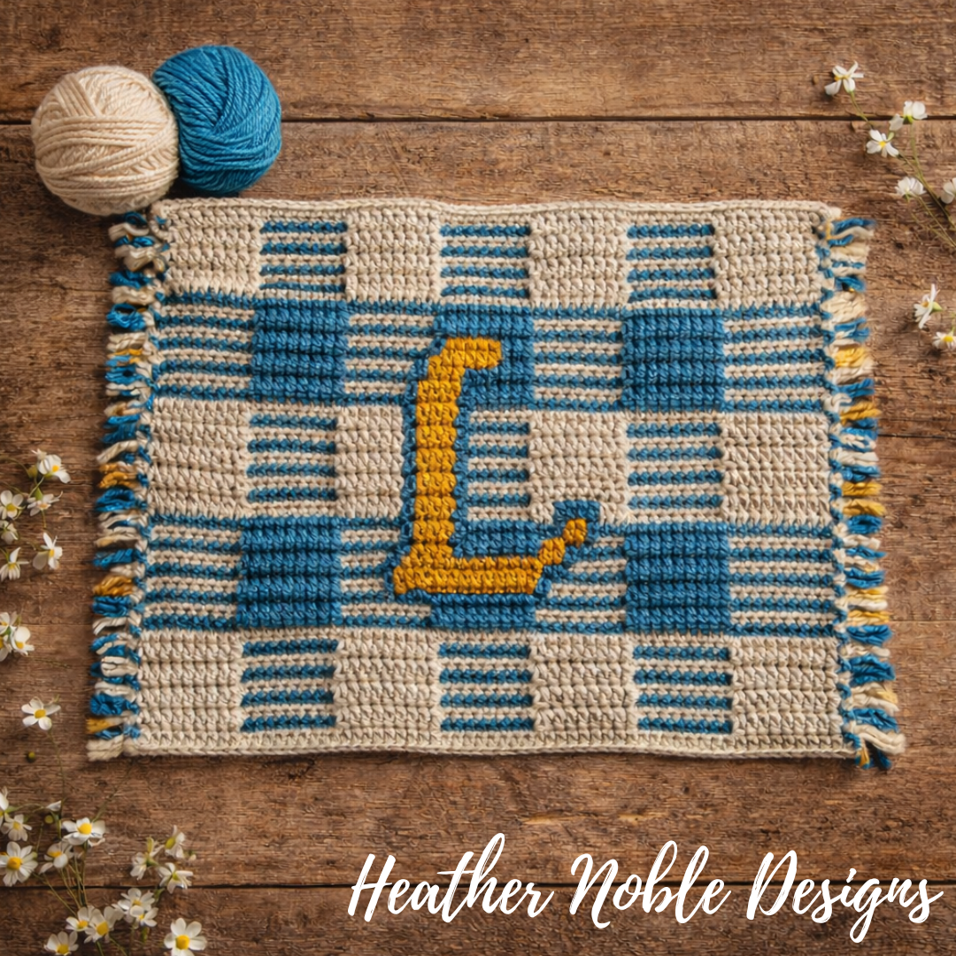 Monogram "L" Placemat - Mosaic Crochet Pattern (PDF Pattern)