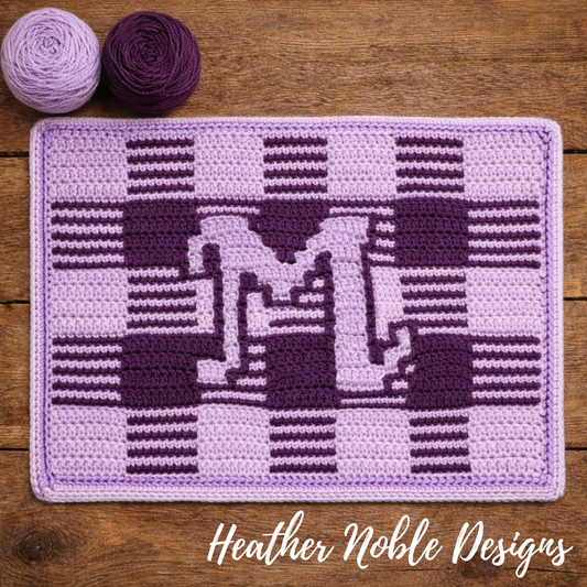 Monogram "M" Placemat - Mosaic Crochet Pattern (PDF Pattern)